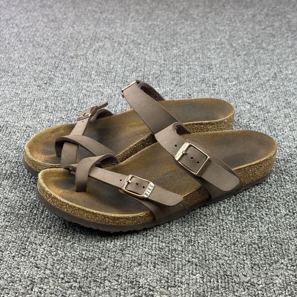 Birkenstock Mayari Mocha Brown Birko-Flor Toe Loop Sandals EU 34 Womens 3